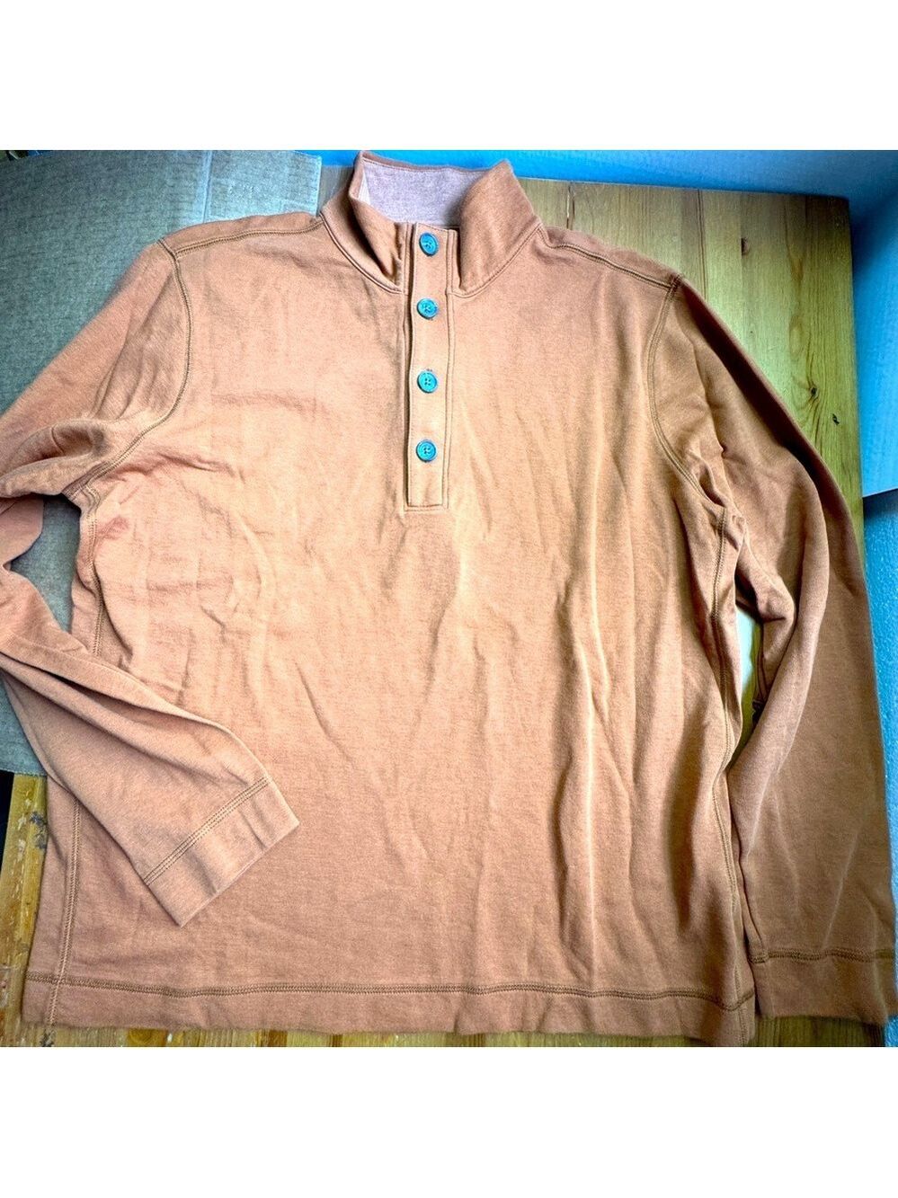 Banana Republic rust color quarter button jersey size XL pullover